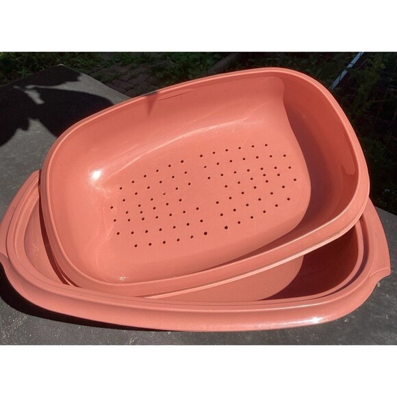 Tupperware Vintage Micro Steamer Microwave 6 Cups Mauve Pink - Picture 10 of 12